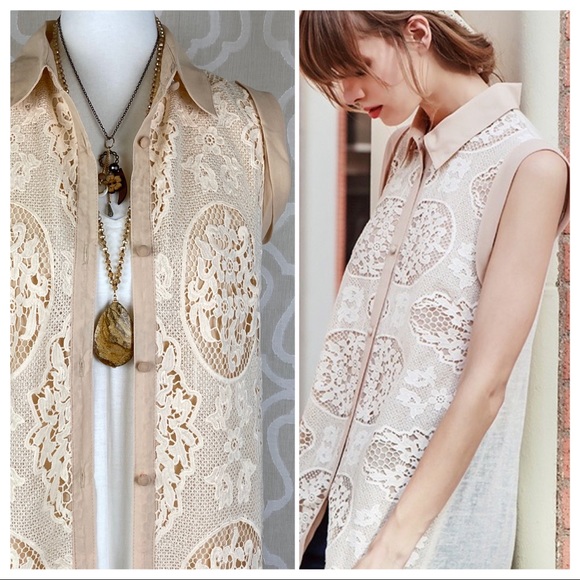 Ryu Handmade Antique Ivory Lace Cardigan Duster - Picture 4 of 9